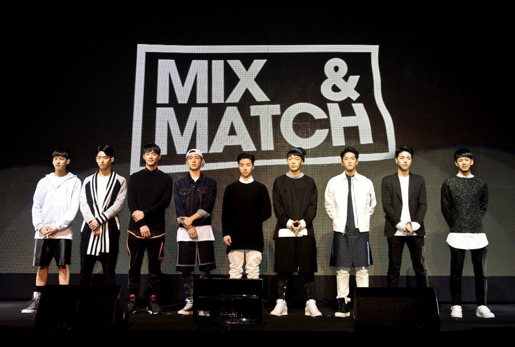 9 contestants at press conference for MIX &amp; MATCH
